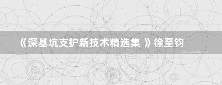 《深基坑支护新技术精选集 》徐至钧  2012年